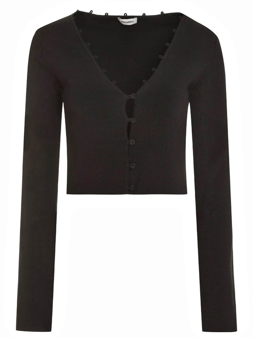 Like new Nanushka Danique Cropped Stretch-Knit Cardigan